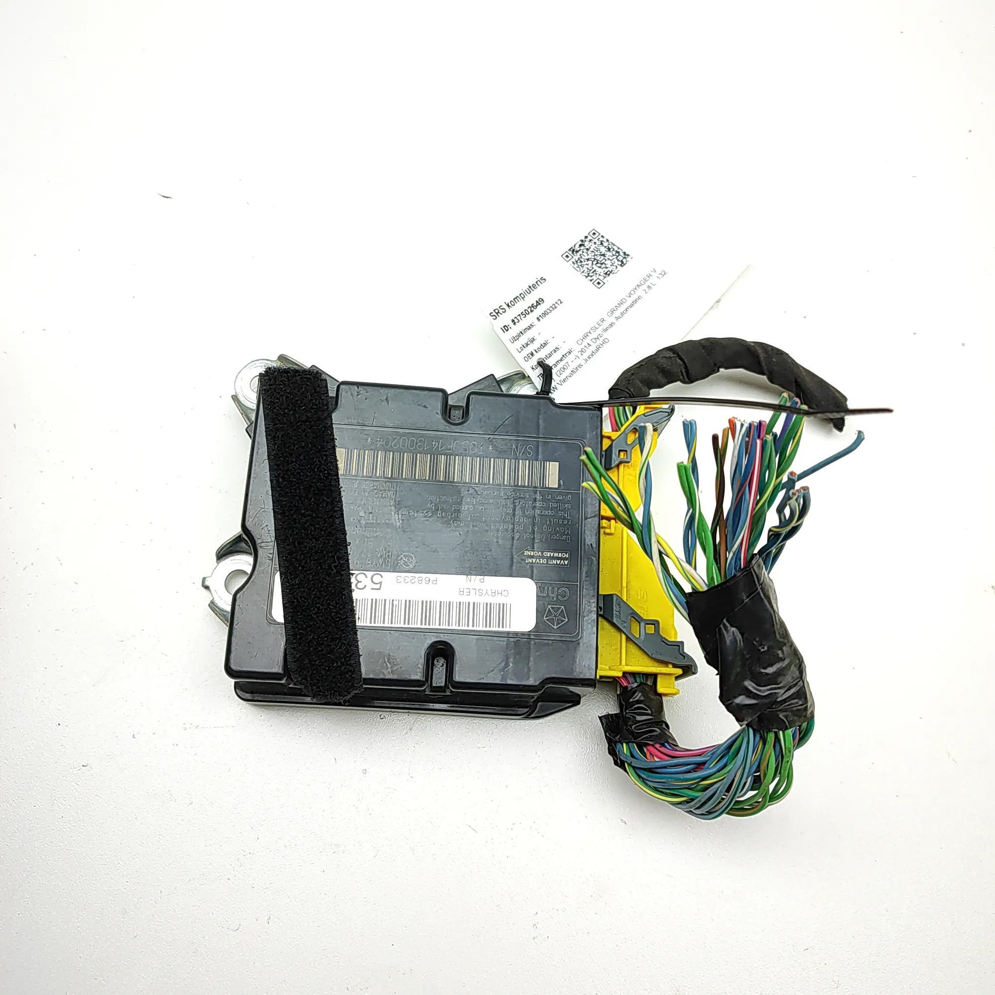 CHRYSLER GRAND VOYAGER MK5 RT SRS Control Unit P68233536AA 2.8 Diesel 132kW 2014