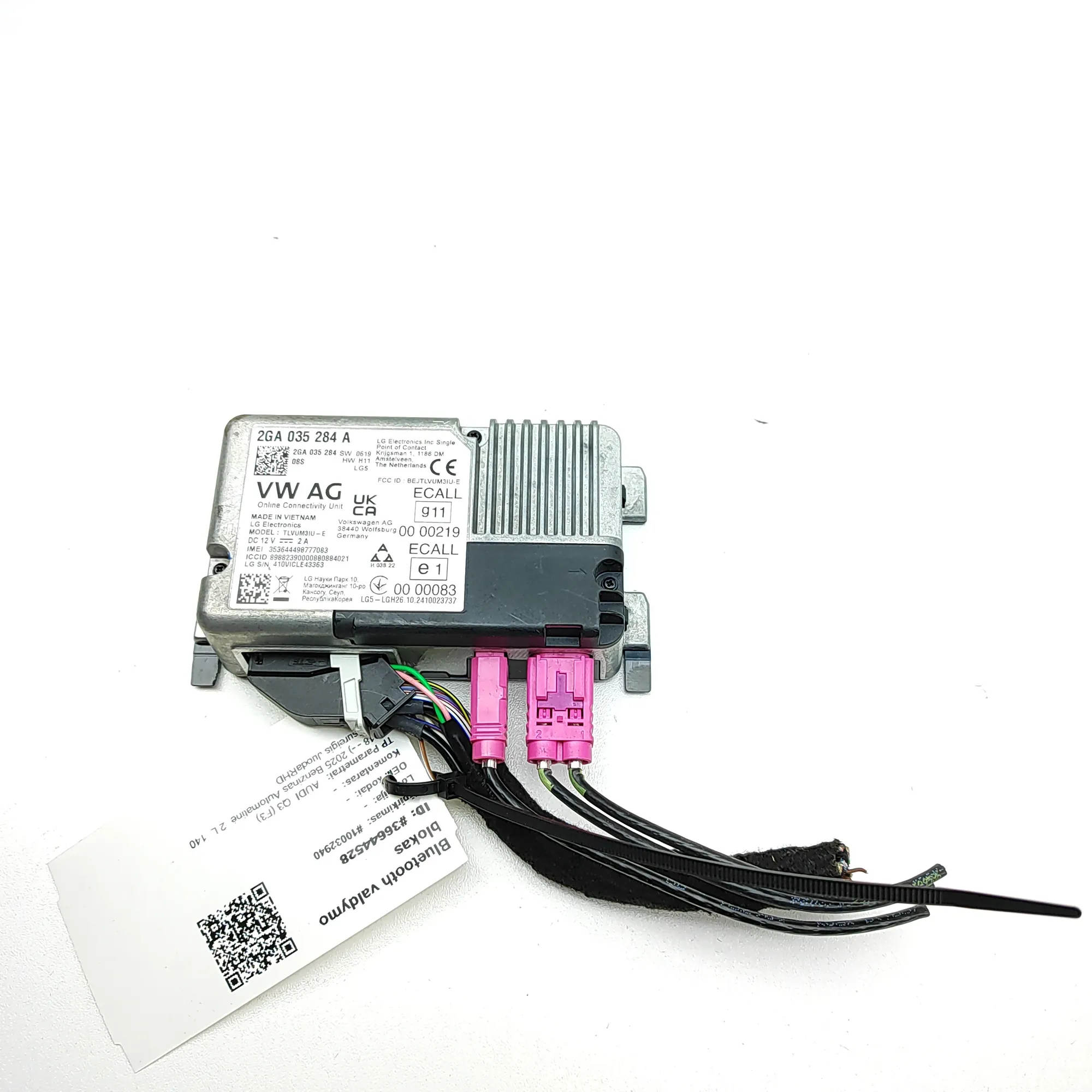 AUDI Q3 F3 Bluetooth Control Unit 2GA035284 2.0 Petrol 140kw 2025 36644528