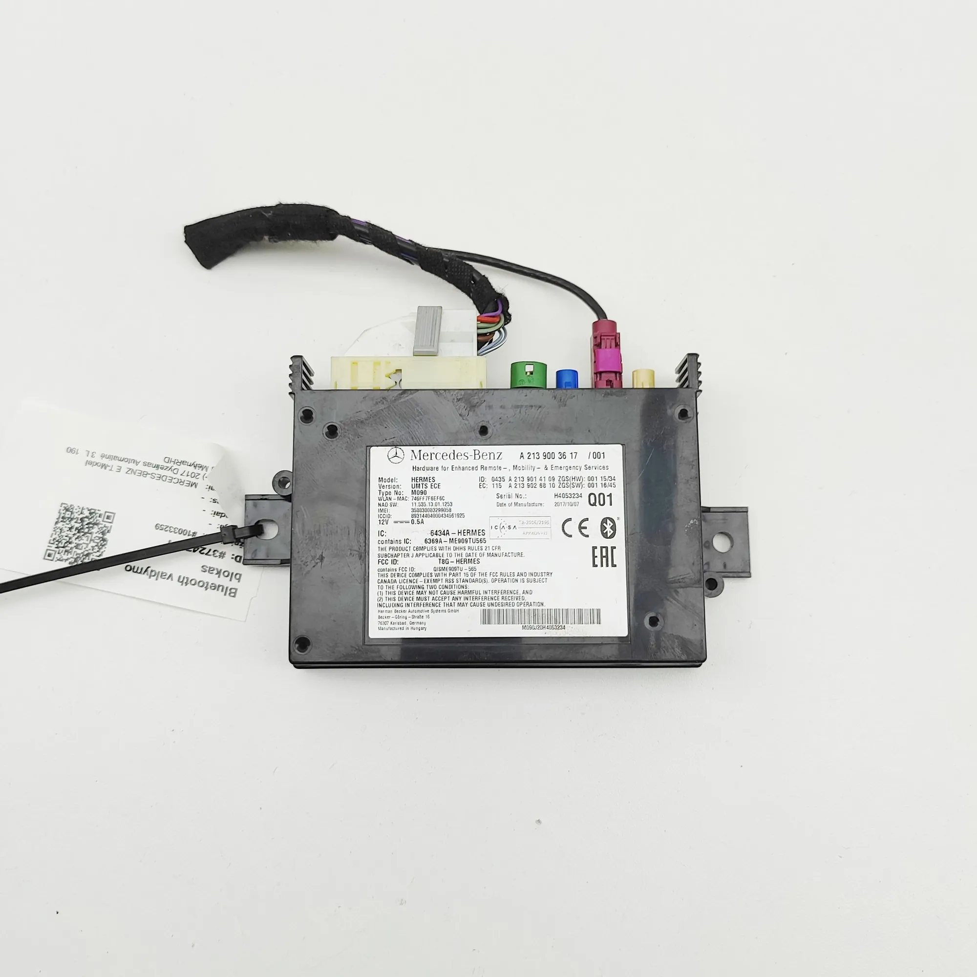 MERCEDES-BENZ E T-Model S213 Bluetooth Control Unit A2139003617 37247561