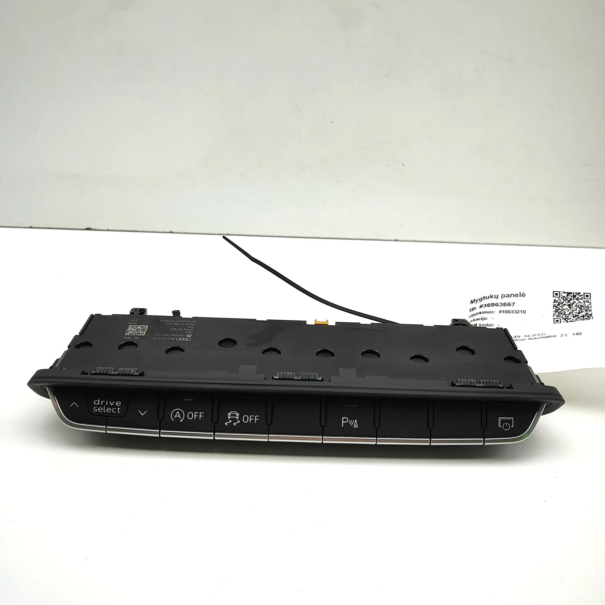 AUDI A5 F5 Button Switch Panel 8W0925301 2.0 Diesel 140kw 2016 36963667