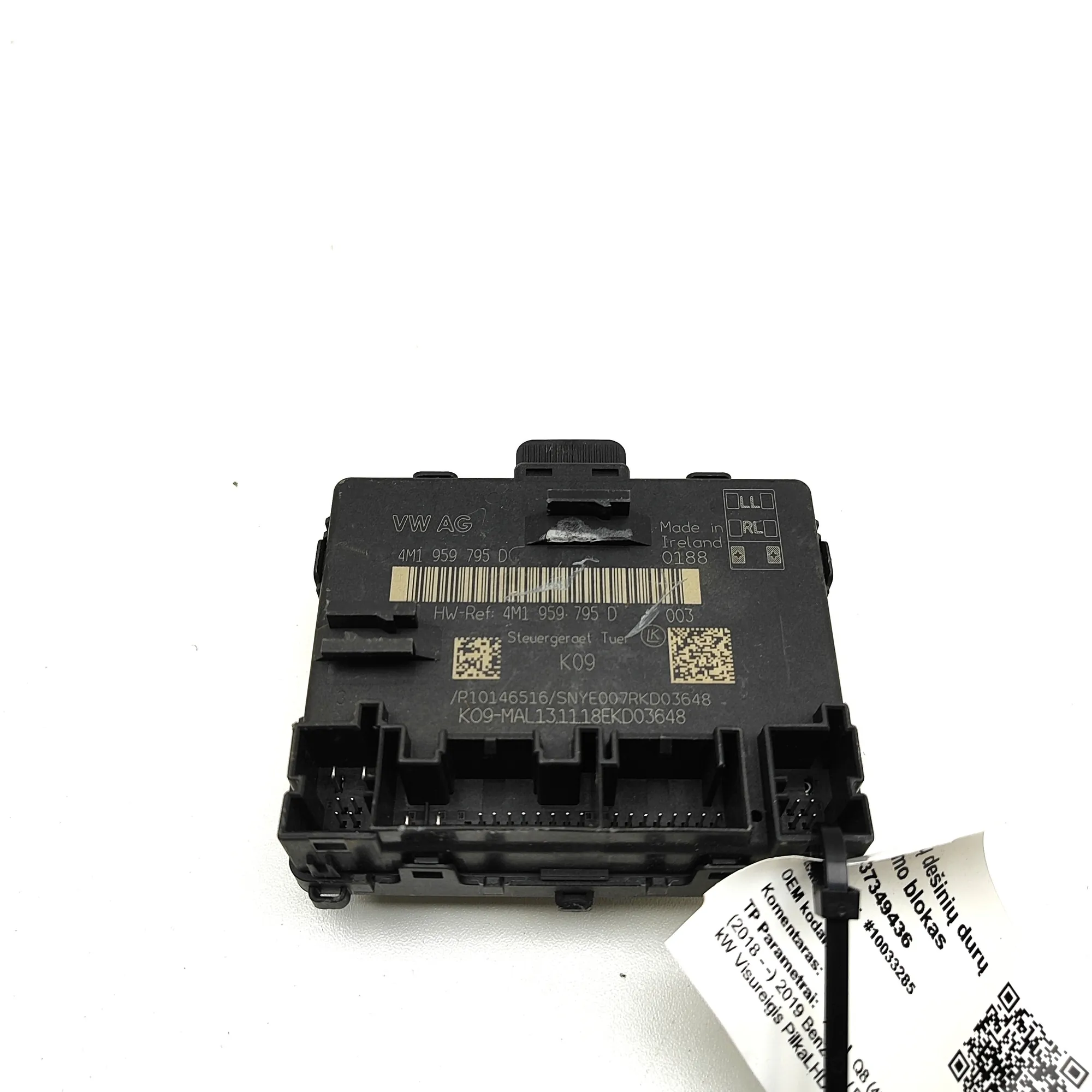 AUDI Q8 4MN Rear Left Door Control Unit 4M1959795D 3.0 Hybrid 250kW 2019