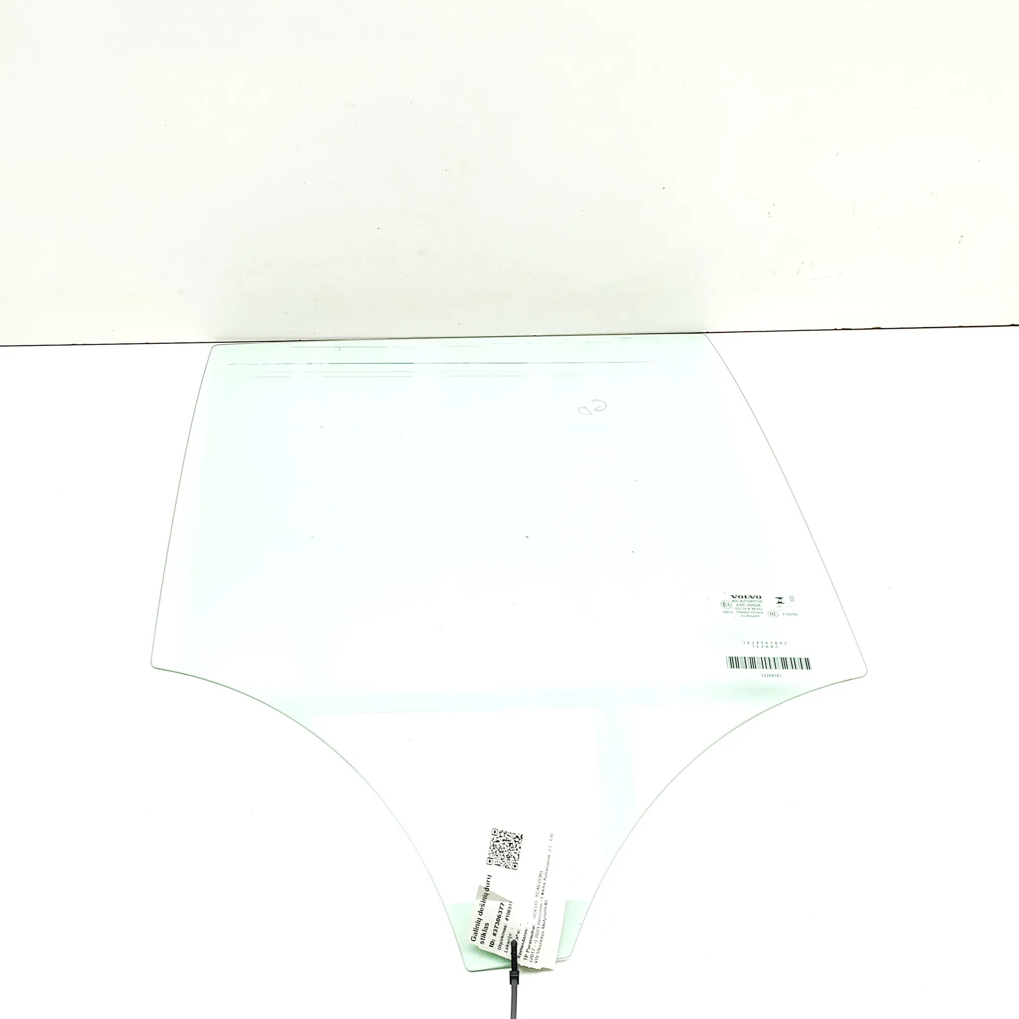VOLVO XC40 Rear Right Door Window 32368781 2023 37306377