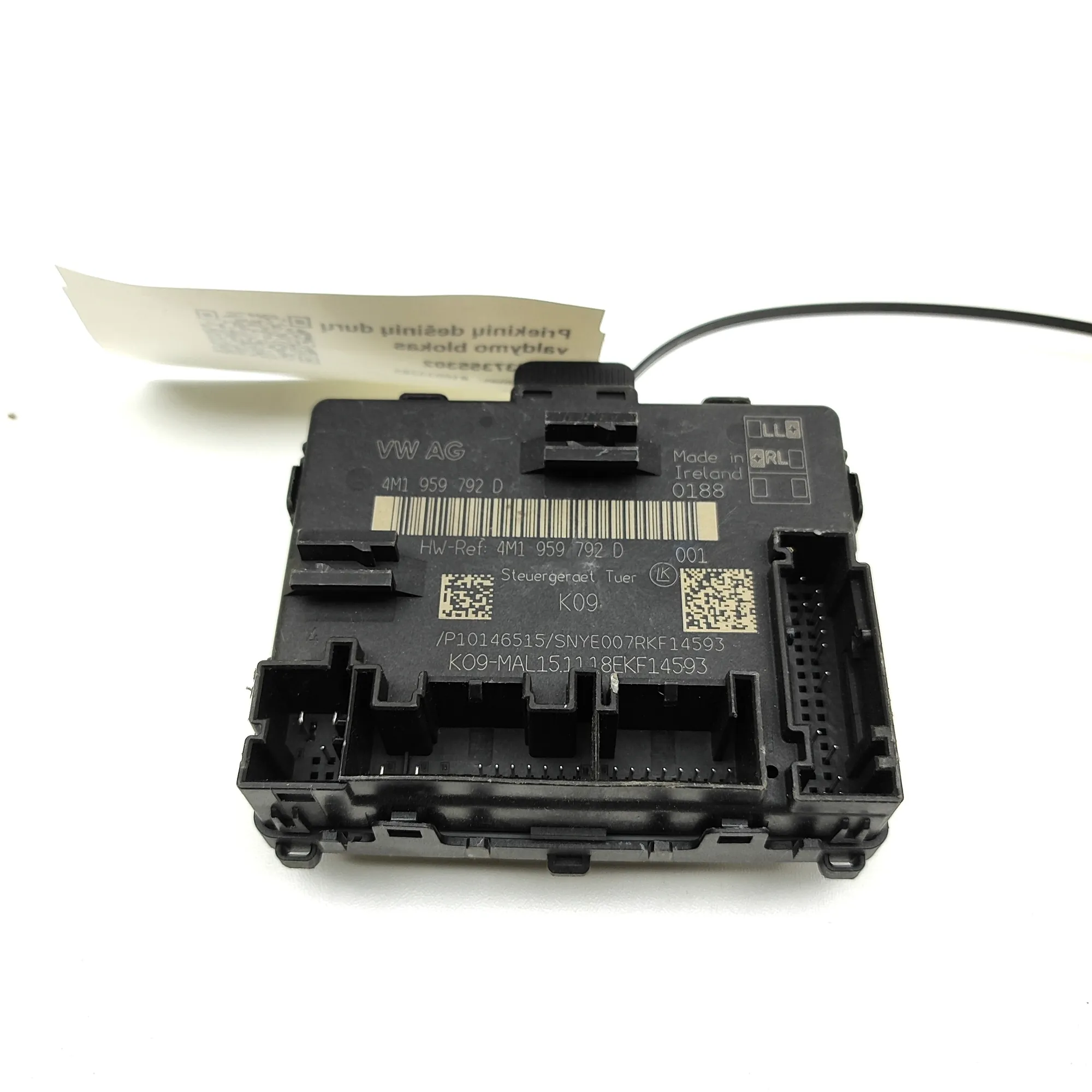 AUDI Q8 4MN Front Right Door Control Unit 4M1959792D LHD 2019 37355302