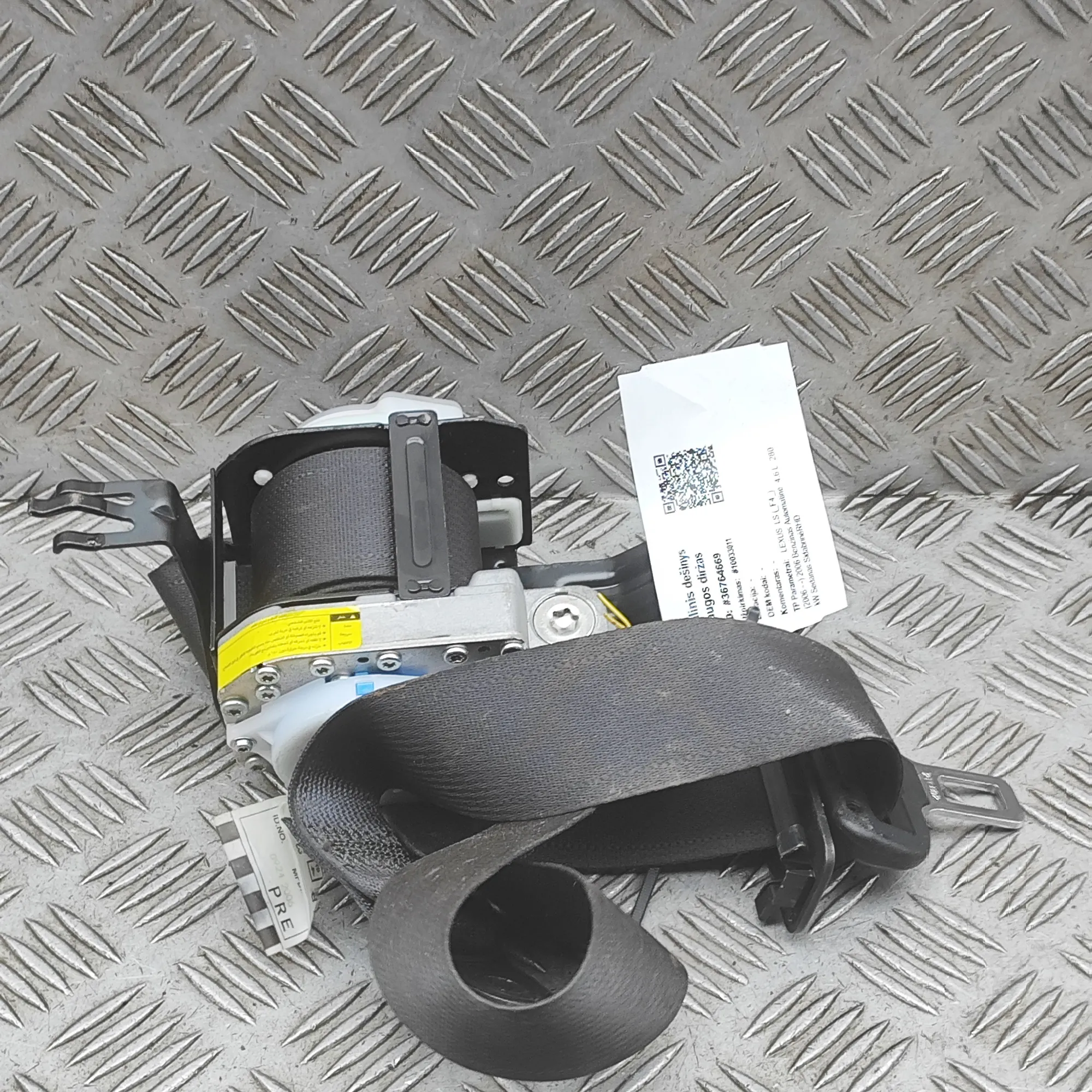 LEXUS LS MK4 XF40 Rear Right Seatbelt BAM-PT-0687 4.6 Petrol 280kw 2006 36764669