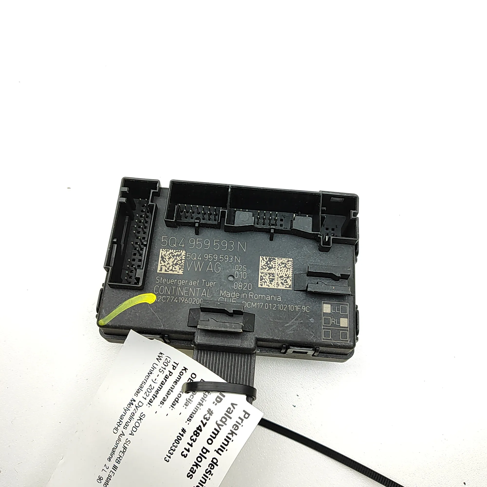 SKODA SUPERB MK3 Estate 3V Front Right Door Control Unit 5Q4959593N 2.0D 90kw