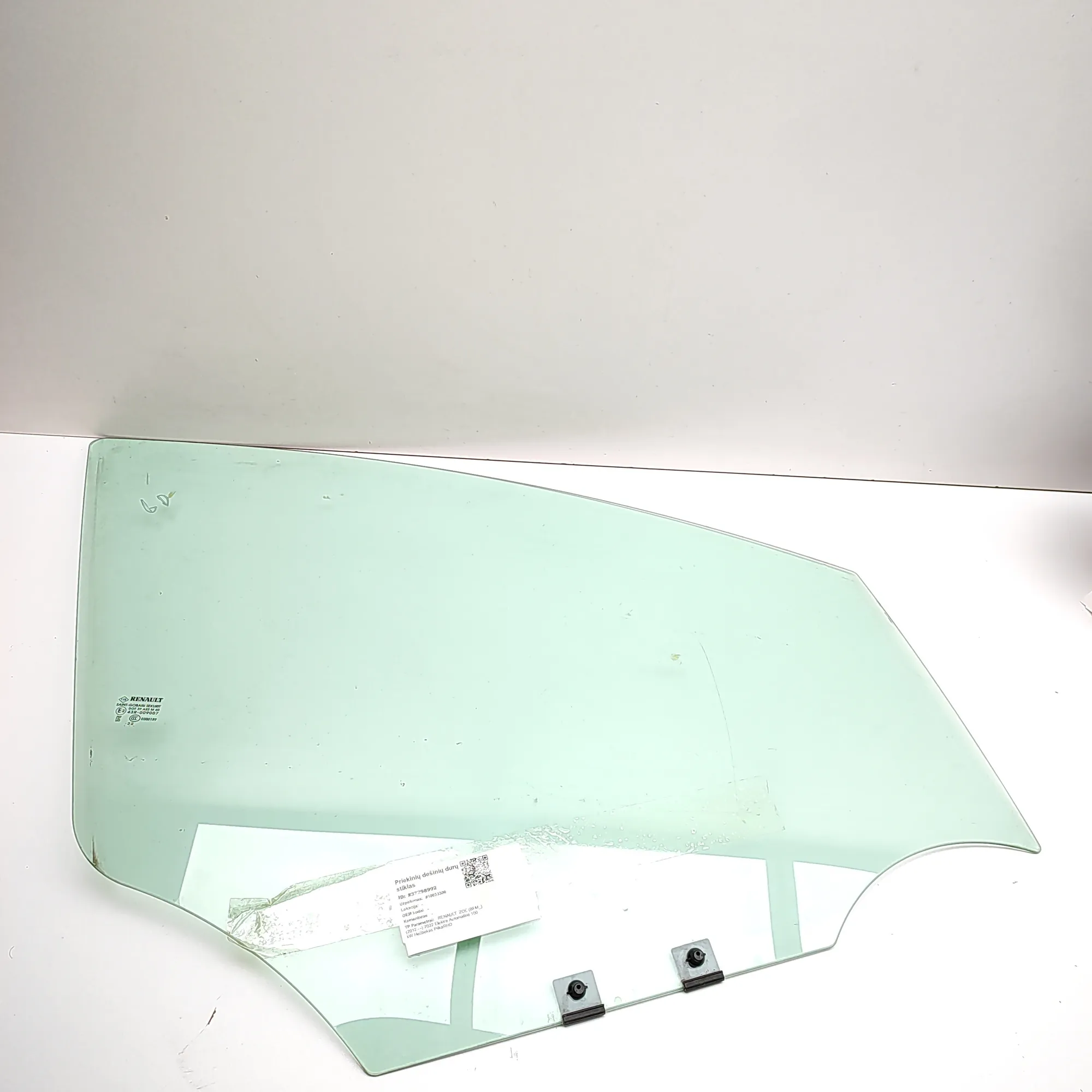 RENAULT ZOE BFM Front Right Door Window AS2 803008825R 2022 37298992