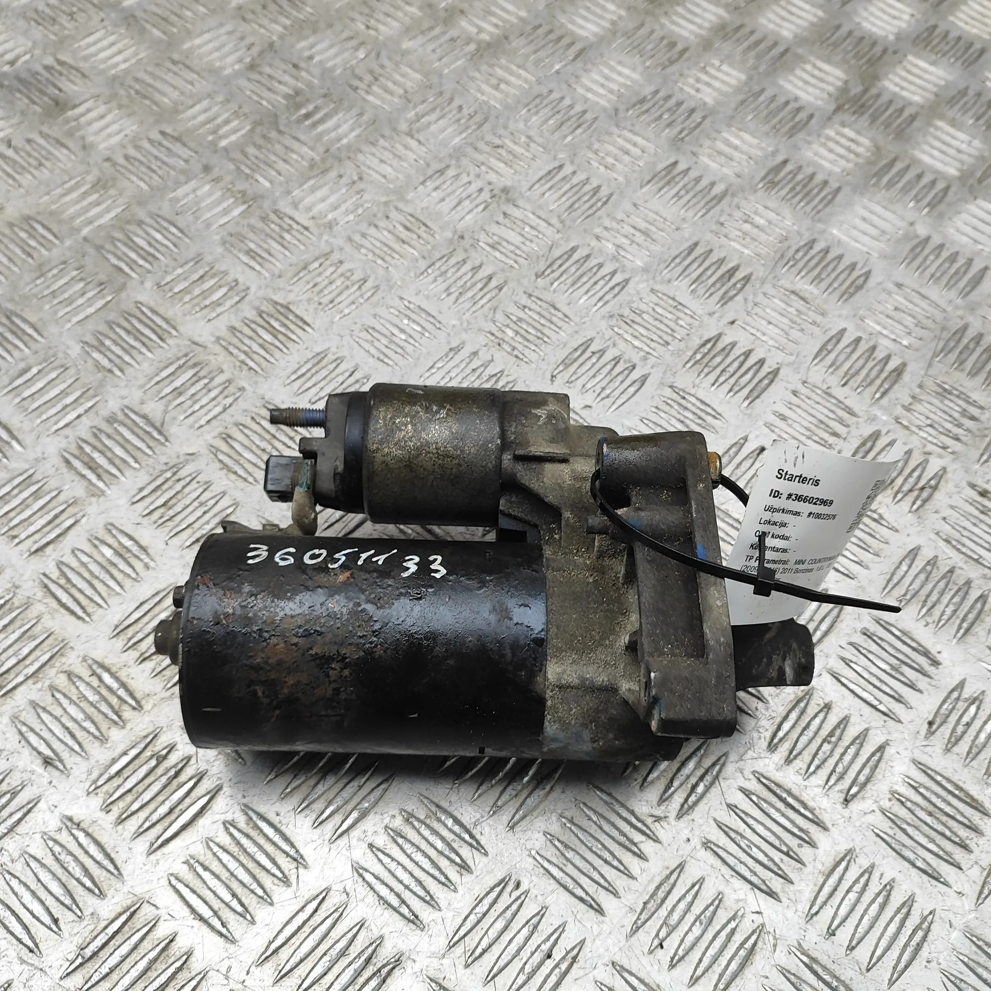 MINI COUNTRYMAN R60 Starter Motor 7616698 1.6 Petrol 135kw 2011 36602969